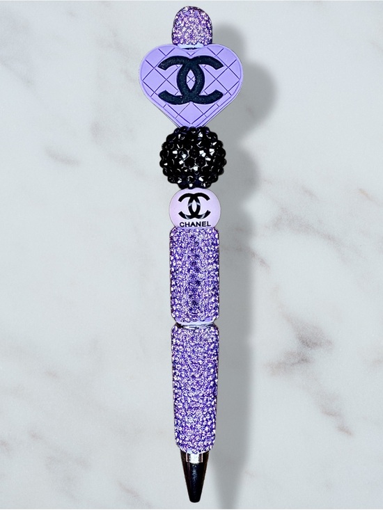 Handmade Other - Fashion CC Purple & Black Rhinestone Twist Pen